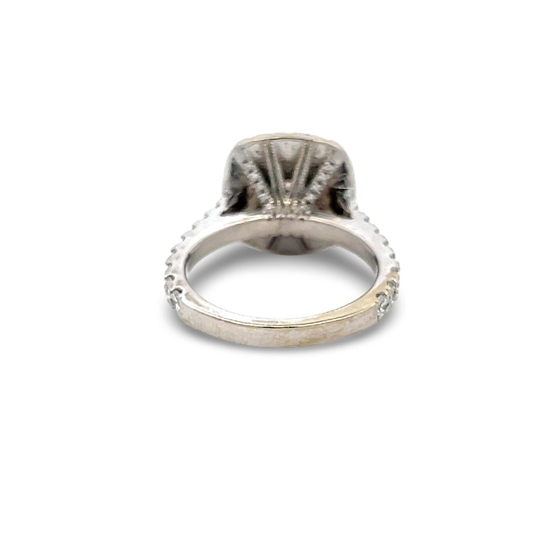 14K White Gold Engagement Ring with 1.99ct Lab-Grown and 1.22ct Natural Diamonds