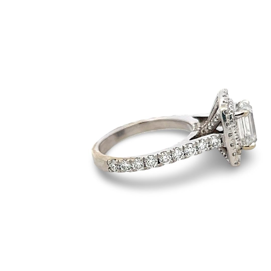 14K White Gold Engagement Ring with 1.99ct Lab-Grown and 1.22ct Natural Diamonds