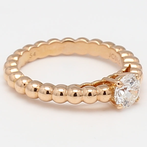 Van Cleef & Arpels 0.70 Carat Round Brilliant Diamond 18K Rose Gold Engagement Ring