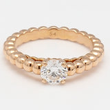 Van Cleef & Arpels 0.70 Carat Round Brilliant Diamond 18K Rose Gold Engagement Ring