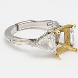 2.00 Carat Triangular Shape H VS1 Diamond 18K Gold/Platinum Semi Mount Ring