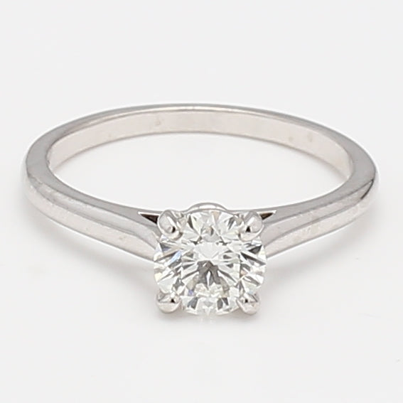 Cartier 0.73 Carat Round Brilliant H VS1 Diamond Platinum Engagement Ring