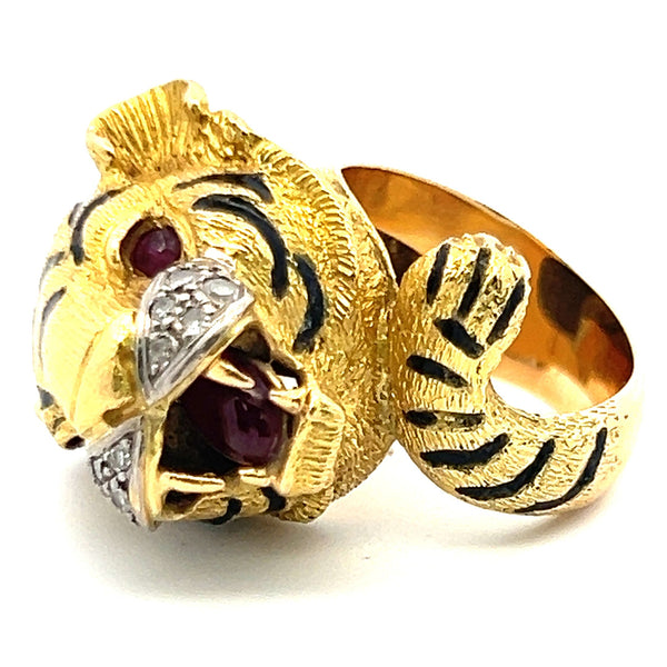 0.20 Carat Round Brilliant I SI1 Diamond 18 Karat Two Tone Gold Fashion Ring