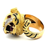 0.20 Carat Round Brilliant I SI1 Diamond 18 Karat Two Tone Gold Fashion Ring