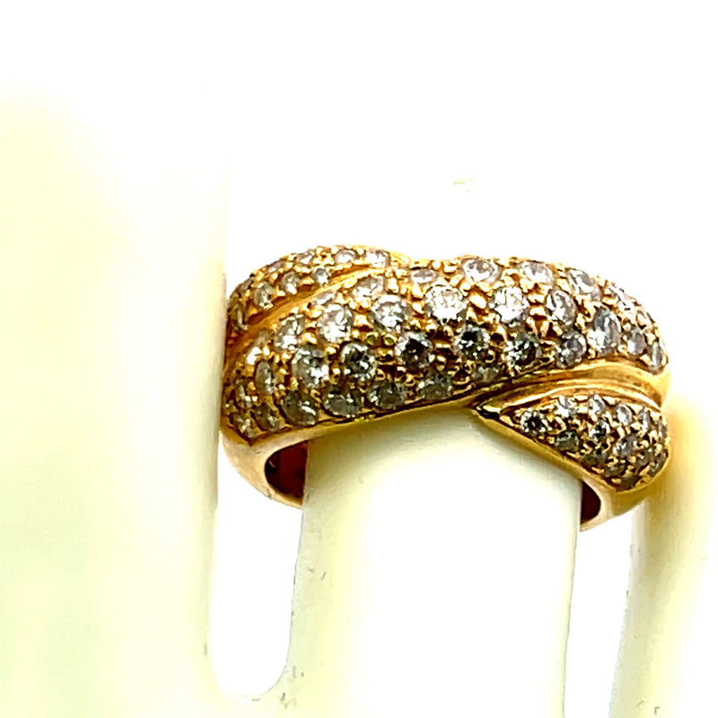 Tiffany & Co 2.50 Carat Round Brilliant Diamond 18K Yellow Gold Cocktail Ring