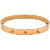 Cartier 18 Karat Rose Gold Love Bracelet Size 18