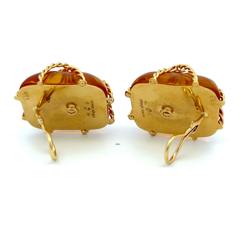 Seaman Schepps 18 Karat Yellow Gold Clip On Earrings