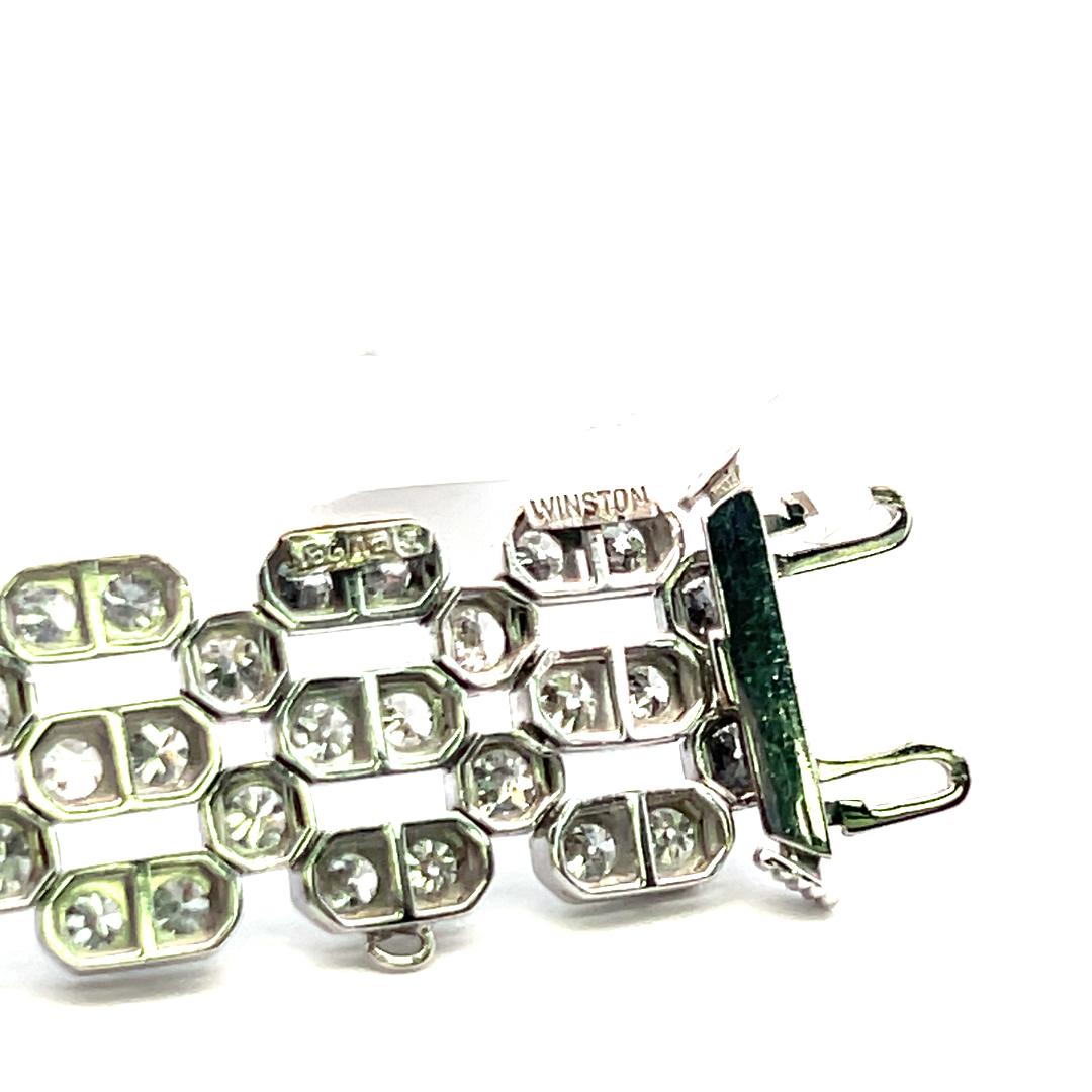 Harry Winston Platinum Link Bracelet with 11.75 Carat Round G-SI1 Diamonds