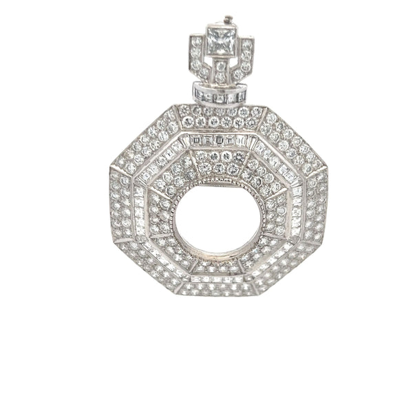 4.50 Carat Round Brilliant I VS1 and Asscher Cut I VS1 Diamond Platinum Pandent