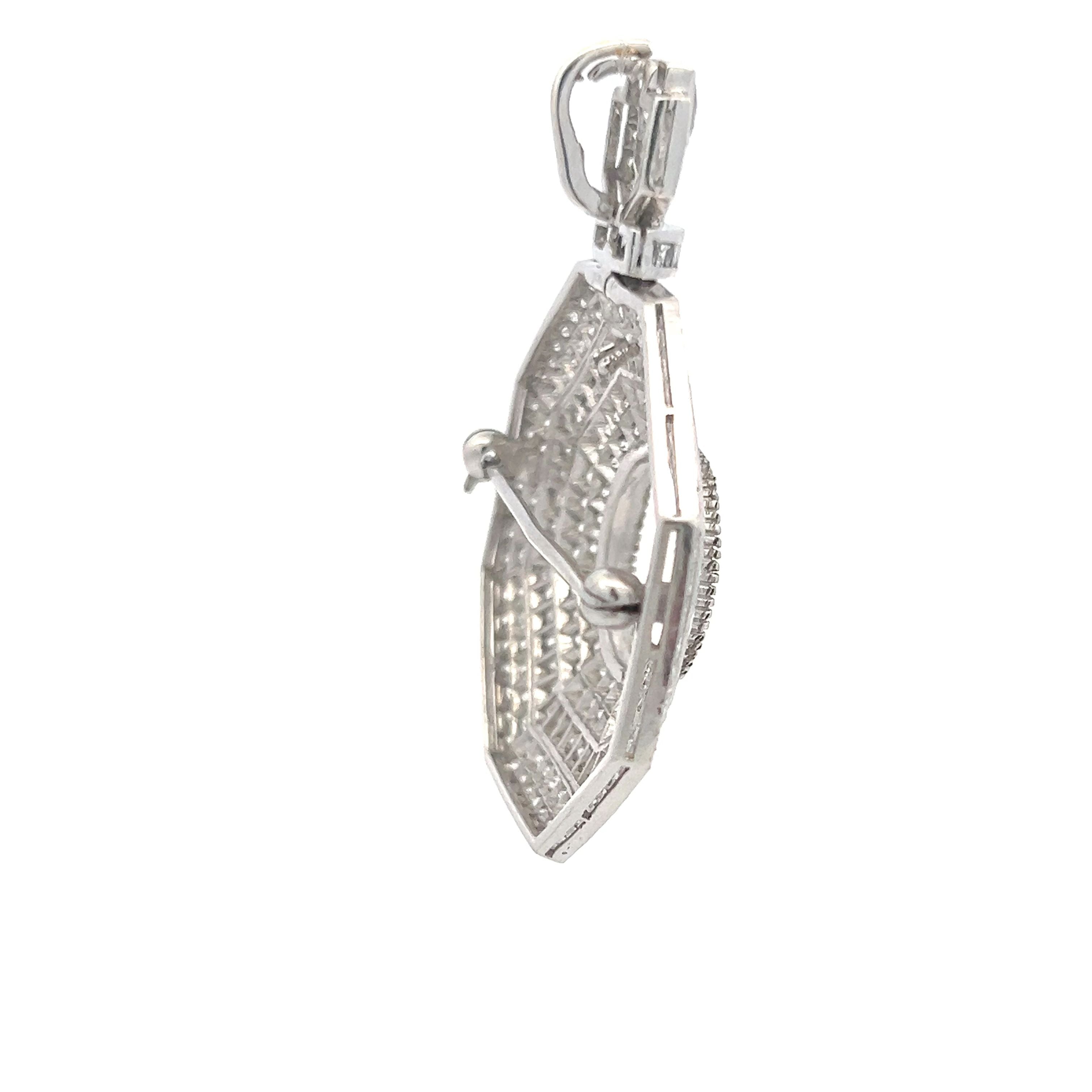 4.50 Carat Round Brilliant I VS1 and Asscher Cut I VS1 Diamond Platinum Pandent