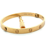 Cartier 18 Karat Yellow Gold Love Bracelet Size 19