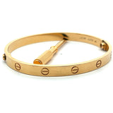 Cartier 18 Karat Yellow Gold Love Bracelet Size 19