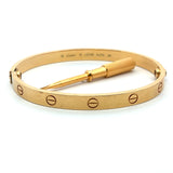 Cartier 18 Karat Yellow Gold Love Bracelet Size 19