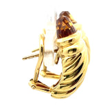 David Yurman 1.00 Carat Citrine 18 Karat Yellow Gold Clip On Earrings