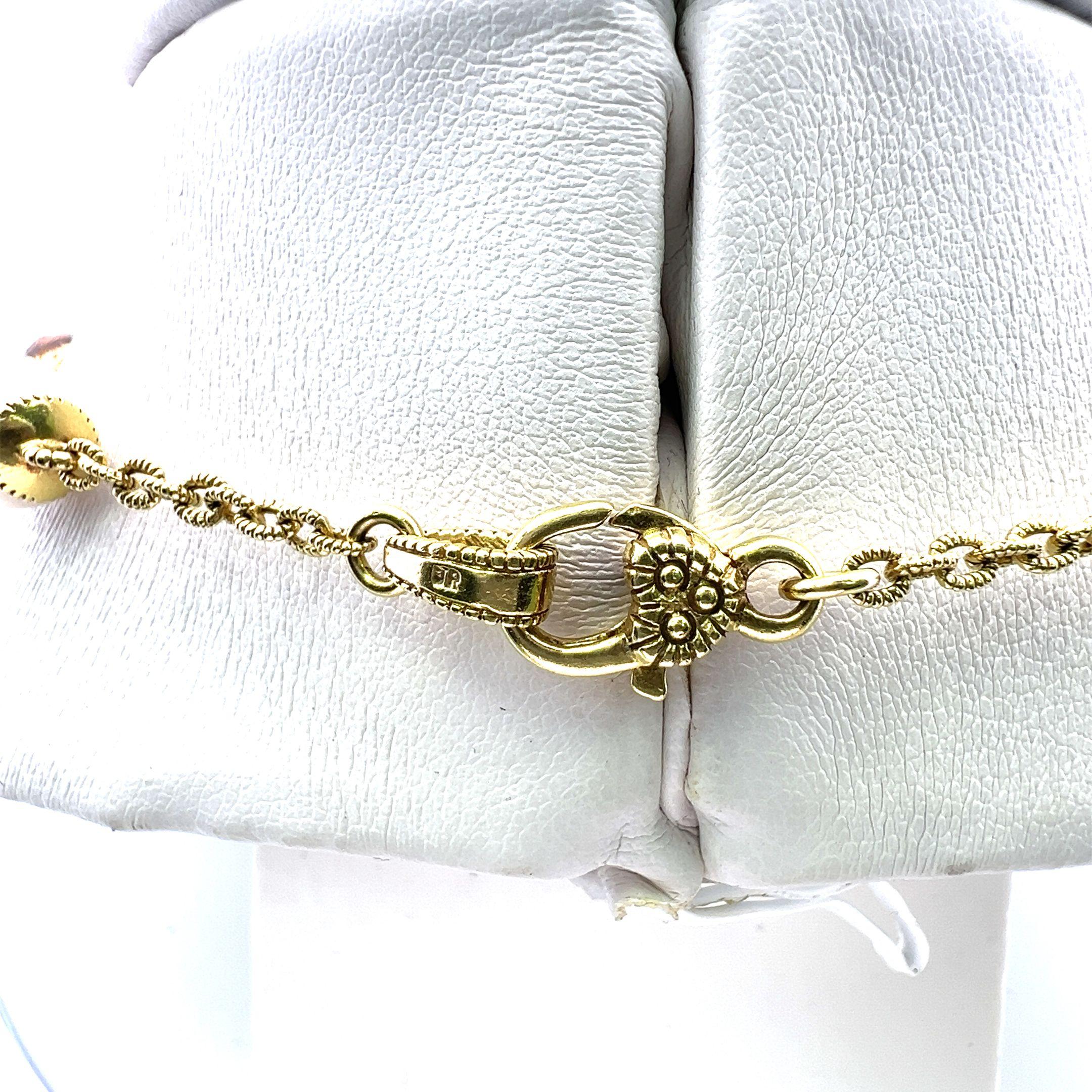 Judite Ripka 18K Yellow Gold Pendant Necklace with 0.18 Carat Round Diamonds