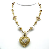 Judite Ripka 0.18 Carat Round Brilliant Diamond 18 Karat Yellow Gold Pendant Necklace