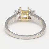 0.75 Carat Half Moon Shape Diamond 18K Gold/Platinum Semi Mount Ring