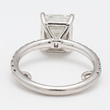 3.46 Carat Emerald Cut and Round Brilliant Diamond Platinum Engagement Ring