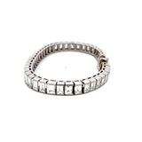 David Webb 26.23 Carat Emerald Cut Diamond 18K White Gold Tennis Bracelet