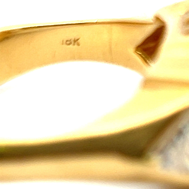 2.10 Carat Triangular and Baguette Diamond 18 Karat Yellow Gold Semi Mount Ring