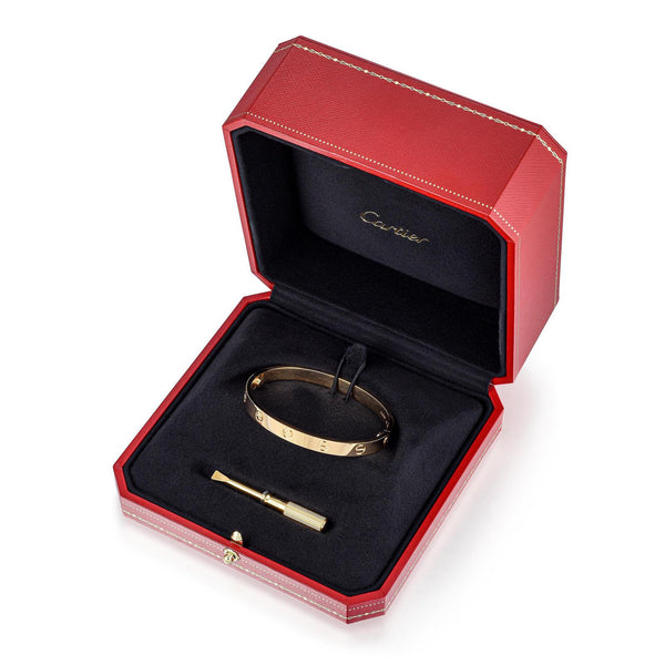 Cartier 1.00 Carat Round Brilliant Diamond 18K YG Bangle Bracelet Size 17