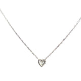 2.61 Carat Heart Shape D SI2 Diamond 14 Karat White Gold Dangling Necklace