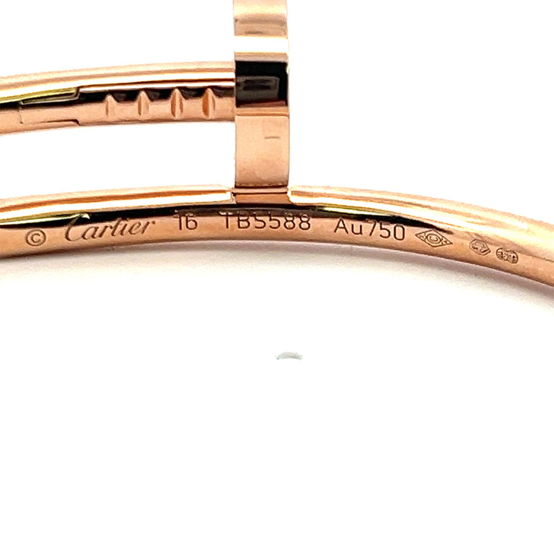 Cartier 18 Karat Rose Gold Juste Un Clou Bracelet Size 16