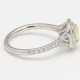 Tiffany & Co 1.63 Carat Round Brilliant and Cushion Brilliant Diamond Platinum Halo Ring