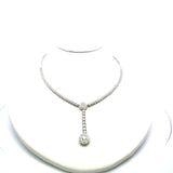 3.19 Carat Round Brilliant I I1-VS1 Diamond 14 Karat White Gold Pendant Necklace