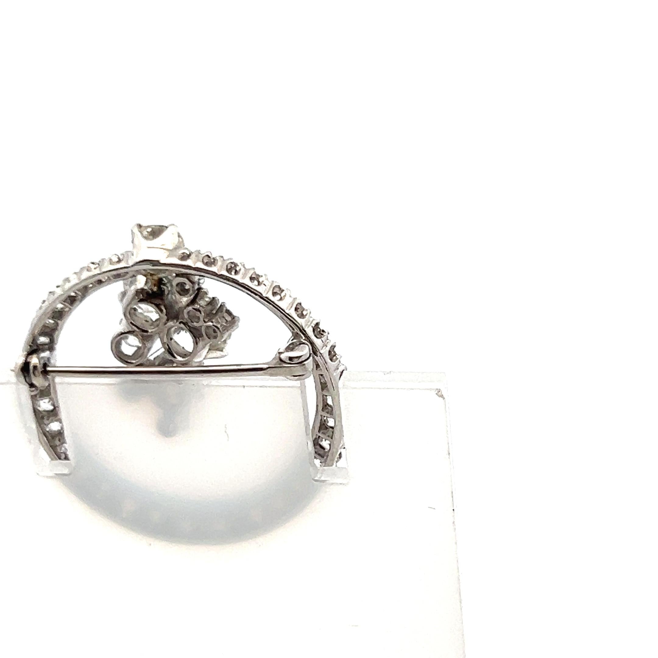 3.00 Carat Old European Cut I-H SI1-SI2 Diamond Platinum Pin