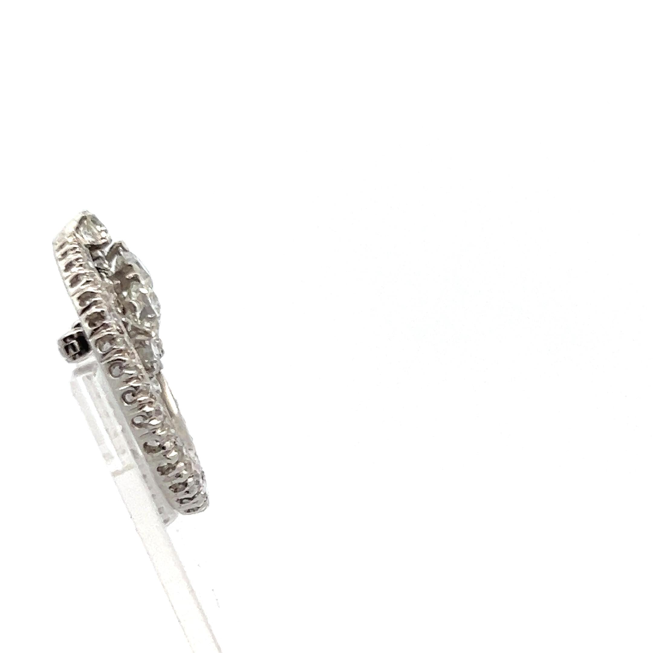 3.00 Carat Old European Cut I-H SI1-SI2 Diamond Platinum Pin