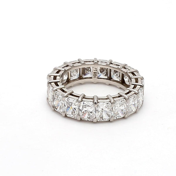 5.40 Carat Radiant Cut G-VS2 Diamond Platinum Eternity Band Ring
