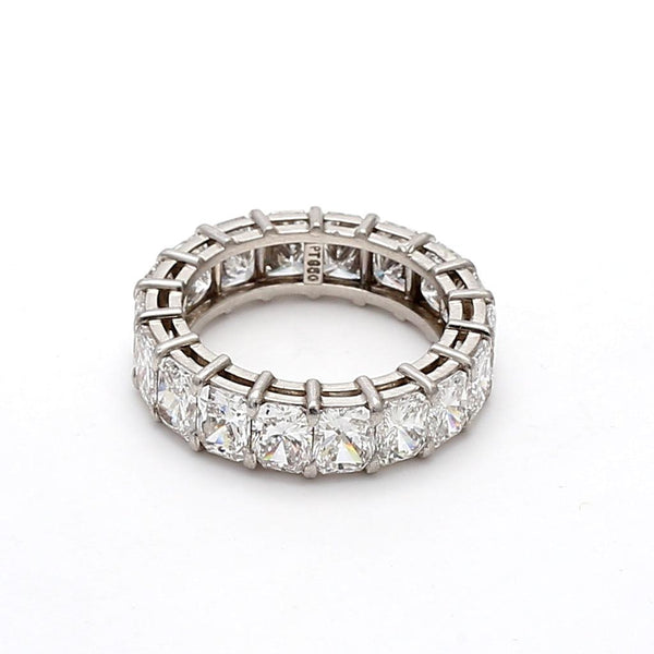 5.40 Carat Radiant Cut G-VS2 Diamond Platinum Eternity Band Ring