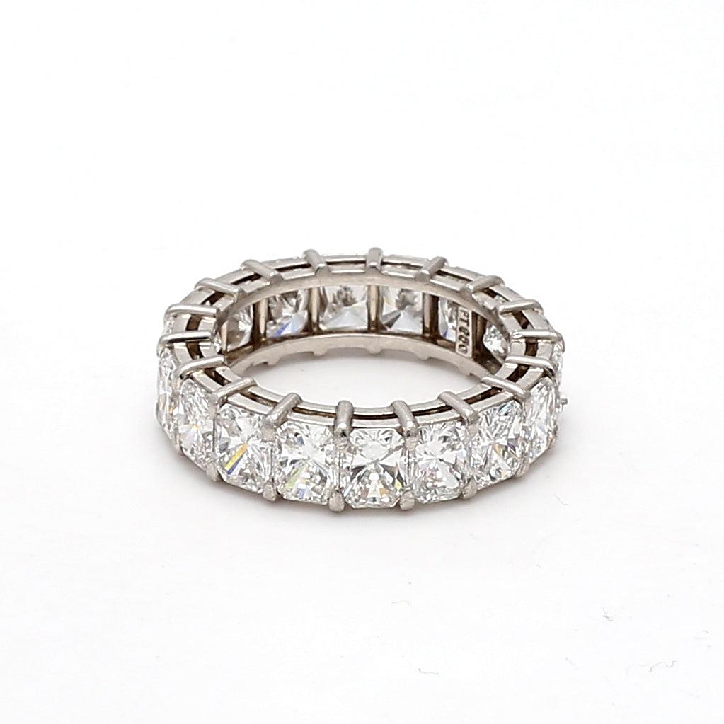 5.40 Carat Radiant Cut G-VS2 Diamond Platinum Eternity Band Ring