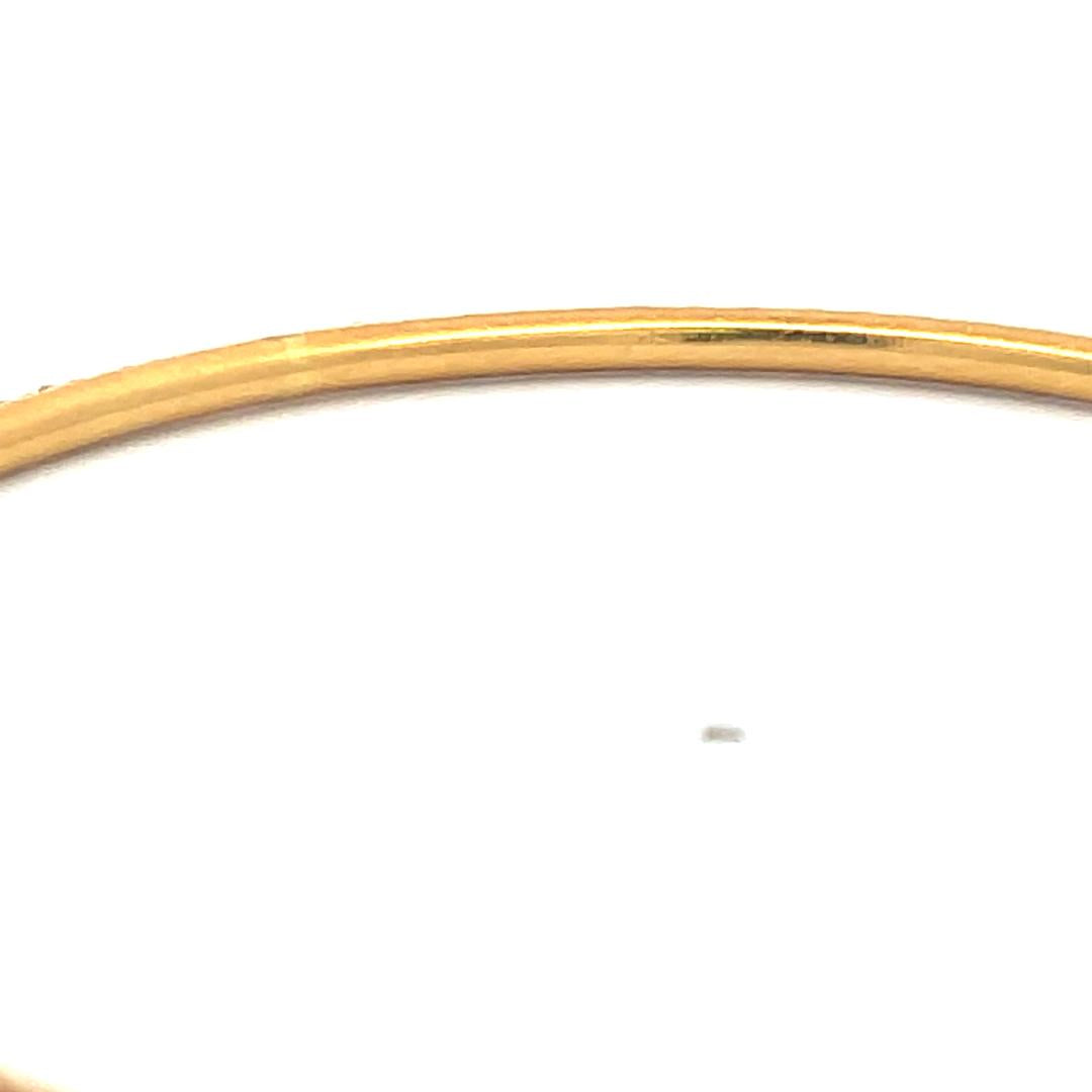 4.02 Carat Round Brilliant Ruby 18 Karat Yellow Gold Bangle Bracelet