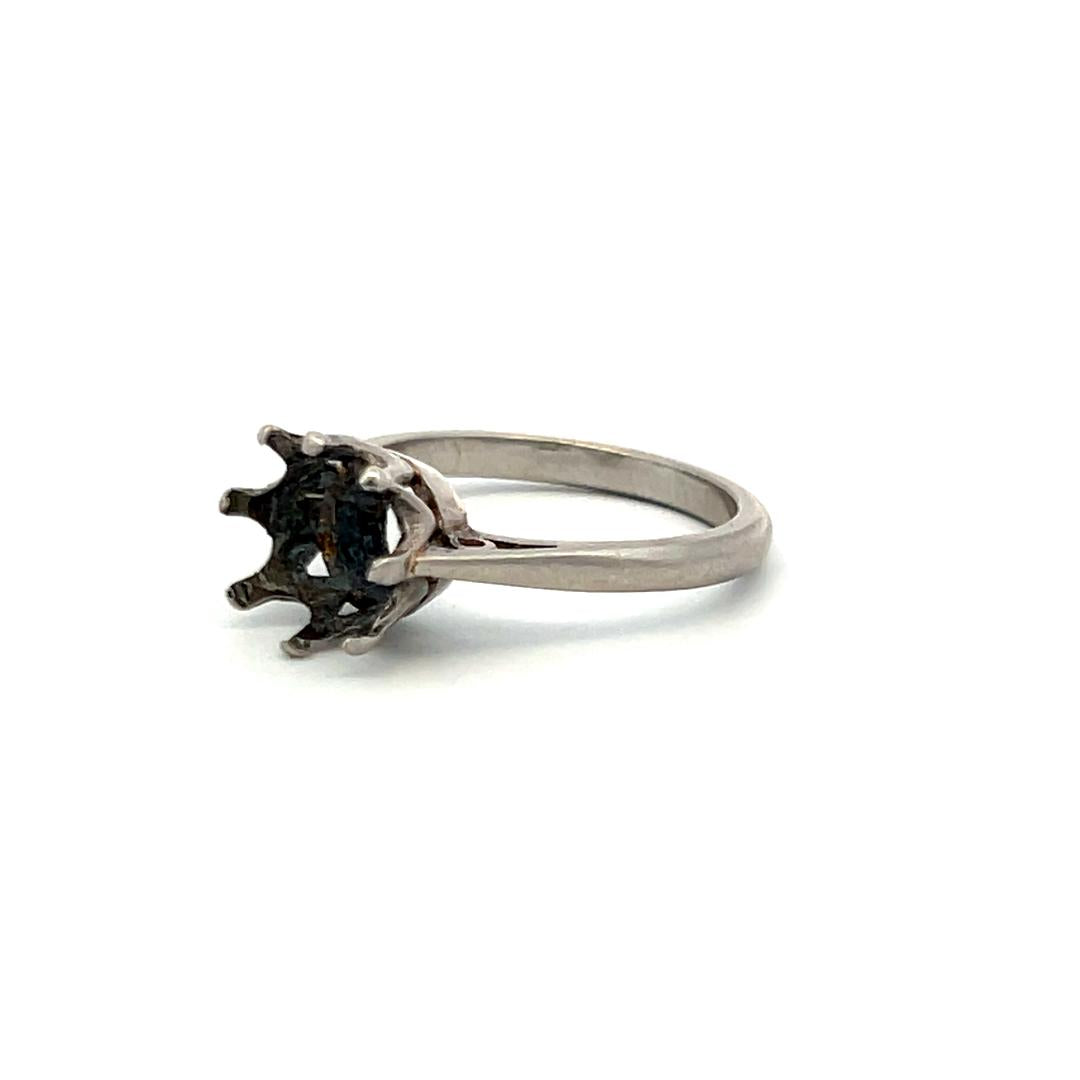 Vintage 3.30 Grams Size 7 Platinum Semi Mount Ring Hold 2.5 carat Stone