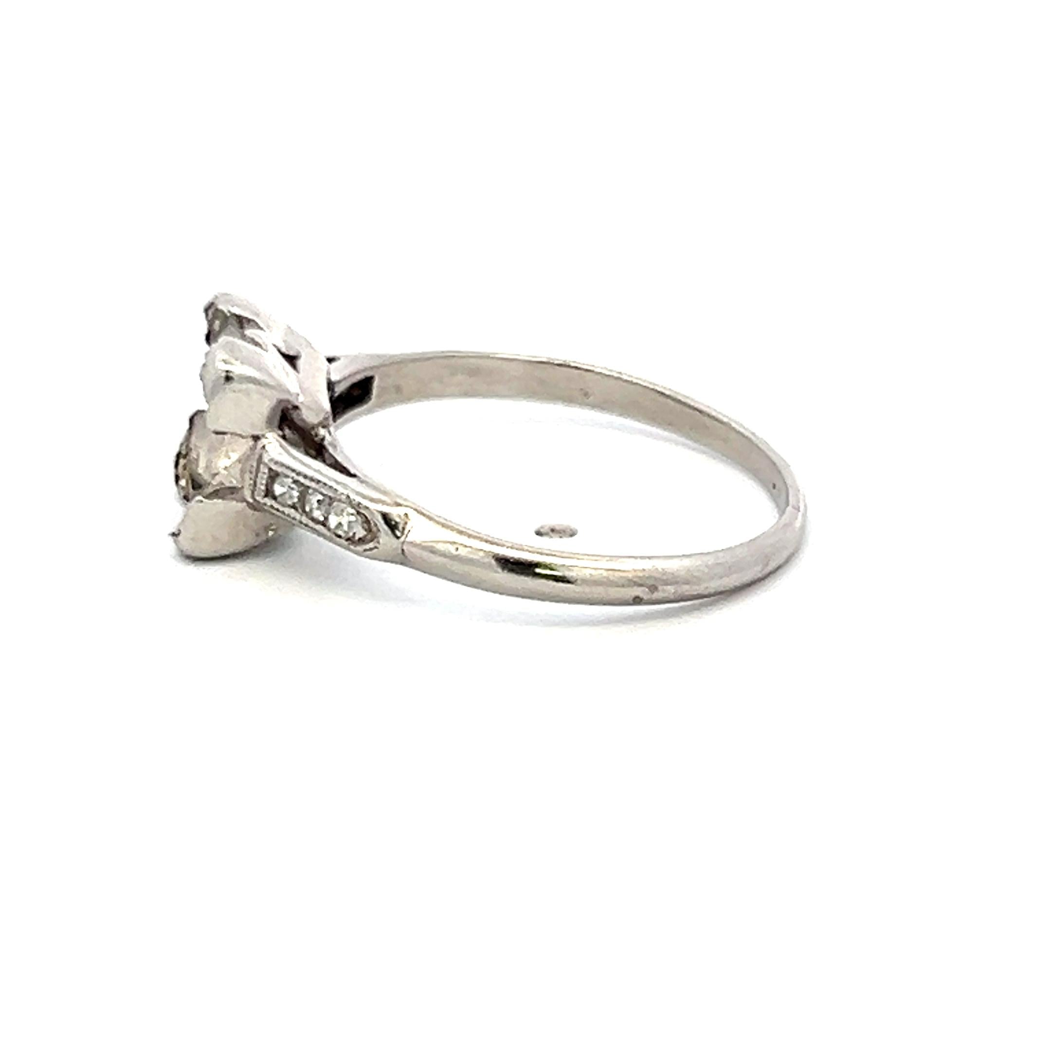0.06 Carat Round Brilliant Diamond Platinum Semi Mount Ring Holds 1.8-2 Carat
