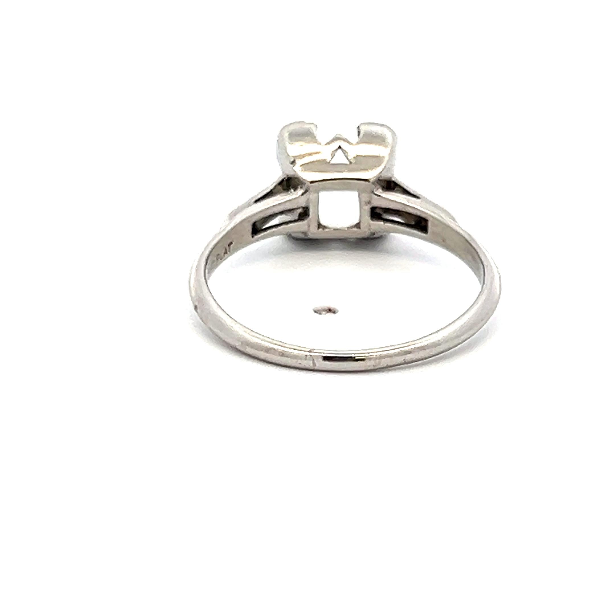 0.06 Carat Round Brilliant Diamond Platinum Semi Mount Ring Holds 1.8-2 Carat