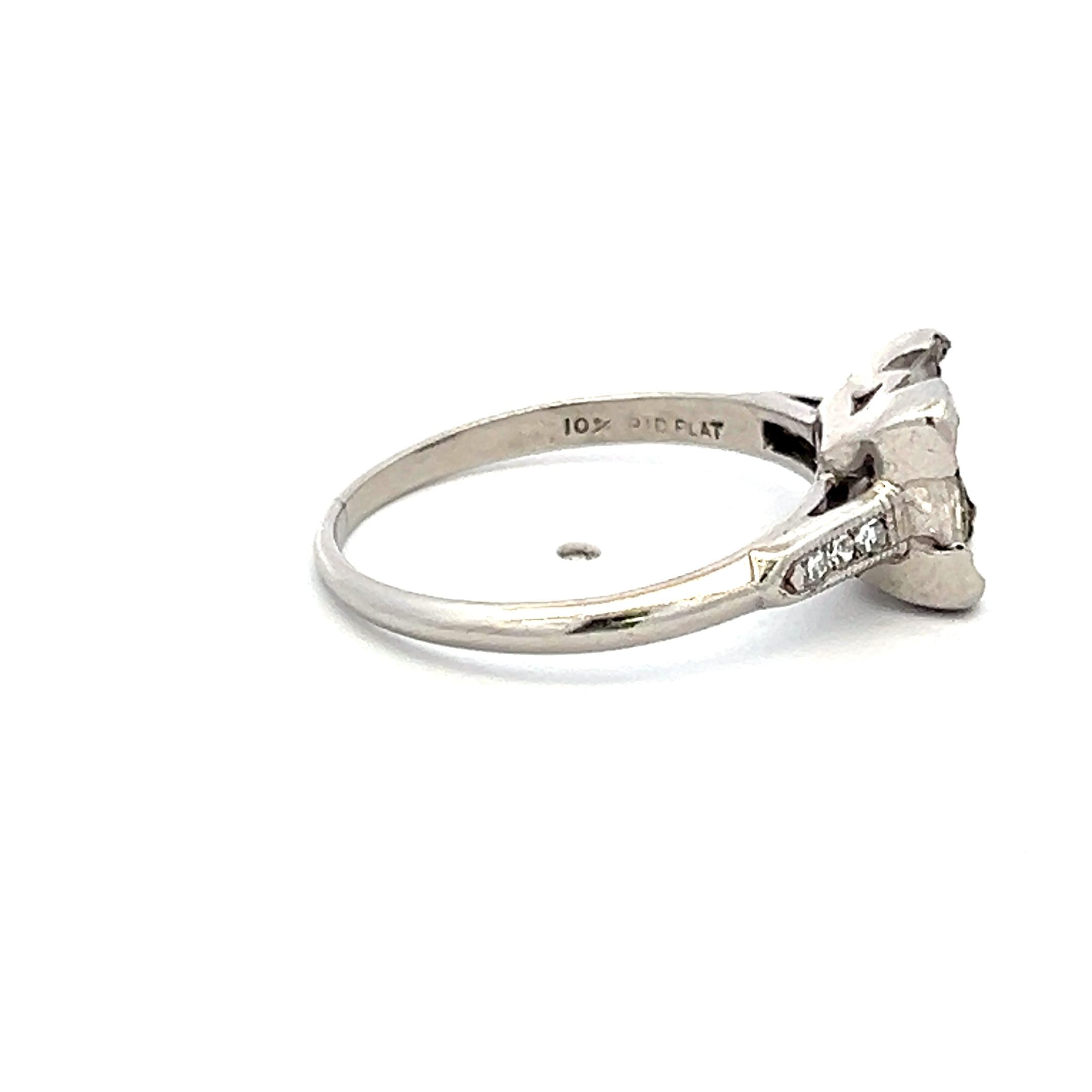 0.06 Carat Round Brilliant Diamond Platinum Semi Mount Ring Holds 1.8-2 Carat