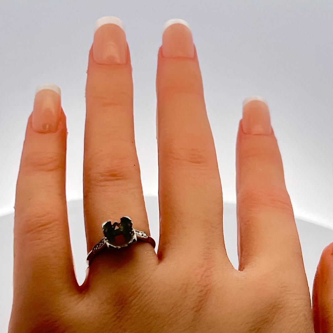 0.06 Carat Round Brilliant Diamond Platinum Semi Mount Ring Holds 1.8-2 Carat