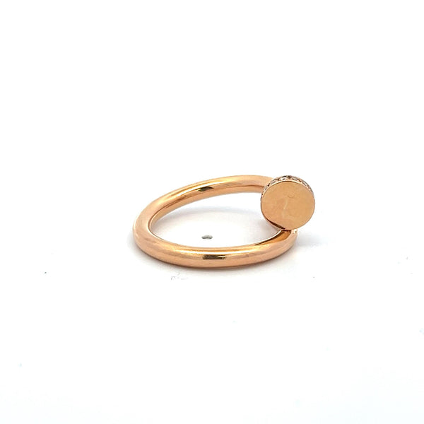 Cartier 0.13 Carat Round Brilliant Diamond 18K Yellow Gold Juste Un Clou Ring