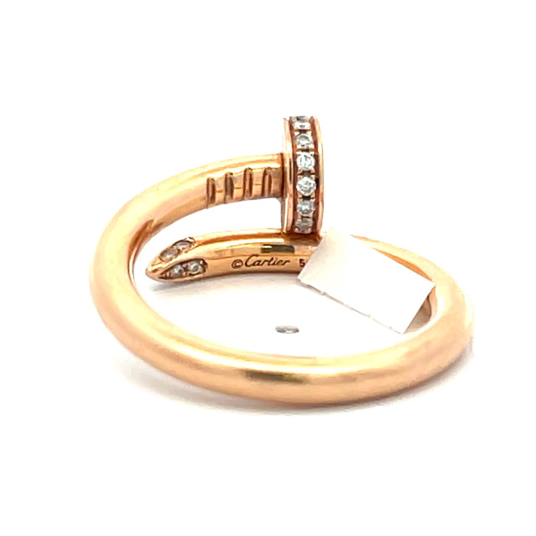 Cartier 0.13 Carat Round Brilliant Diamond 18K Yellow Gold Juste Un Clou Ring