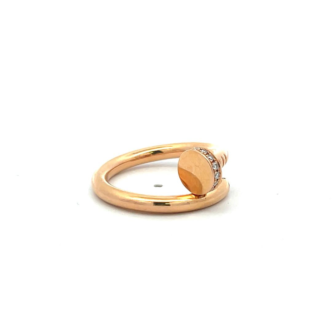 Cartier 0.13 Carat Round Brilliant Diamond 18K Yellow Gold Juste Un Clou Ring