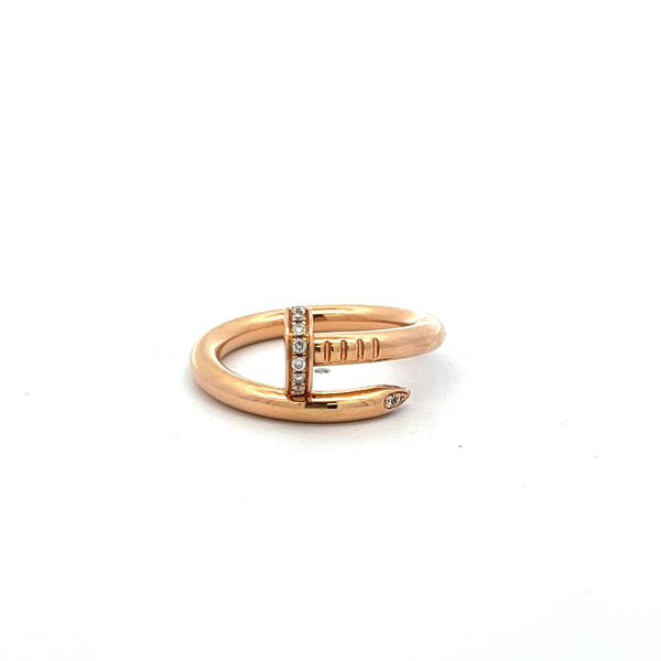 Cartier 0.13 Carat Round Brilliant Diamond 18K Yellow Gold Juste Un Clou Ring