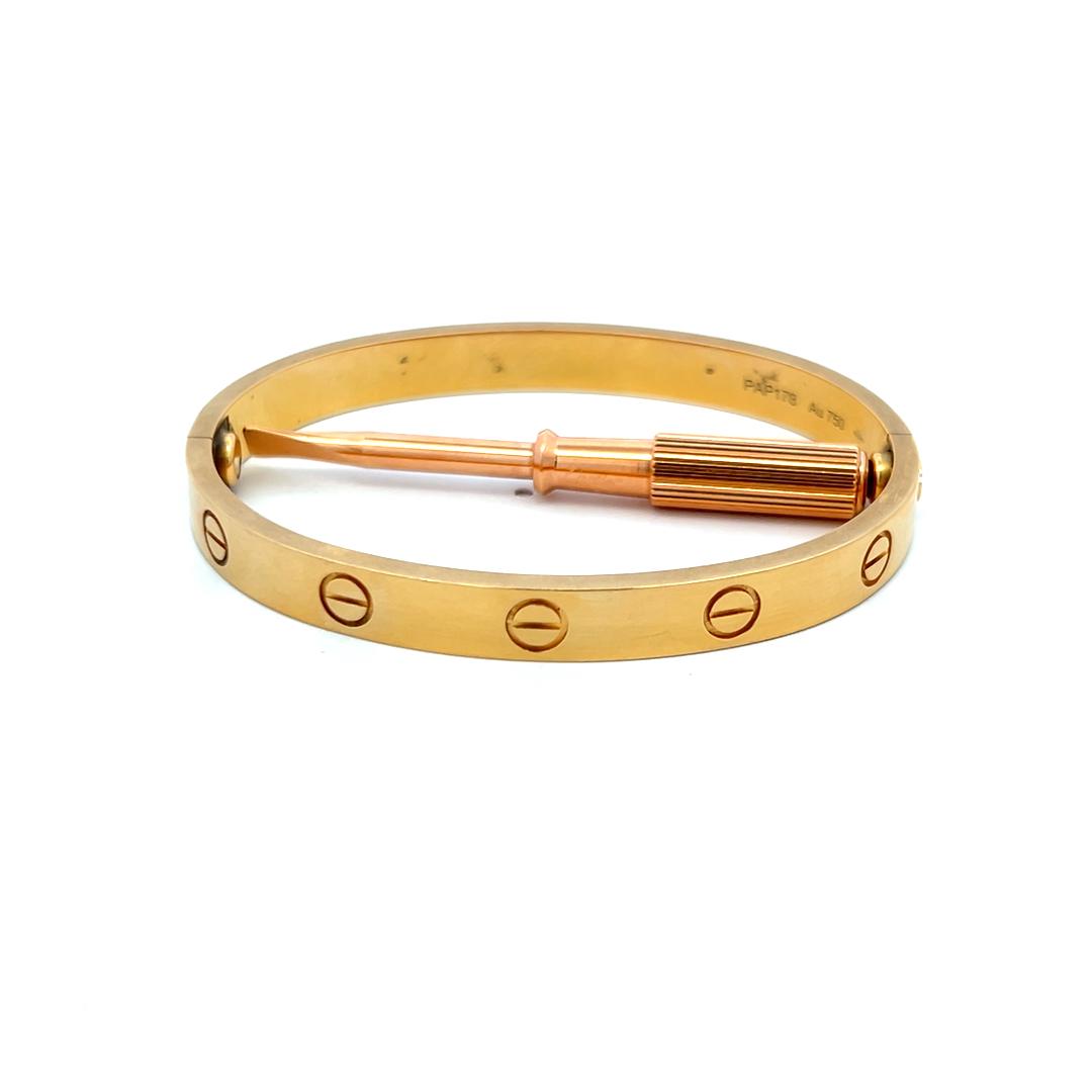 Cartier 18 Karat Yellow Gold Love Bracelet Size 16 with Receipt
