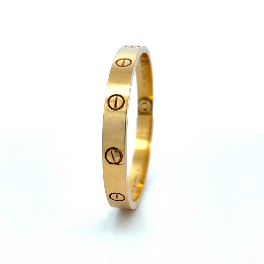 Cartier 18 Karat Yellow Gold Love Bracelet Size 16 with Receipt