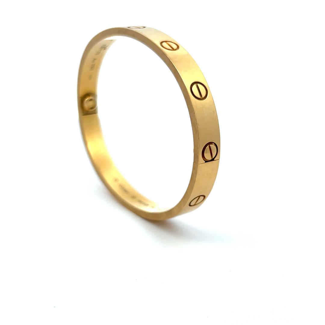 Cartier 18 Karat Yellow Gold Love Bracelet Size 16 with Receipt