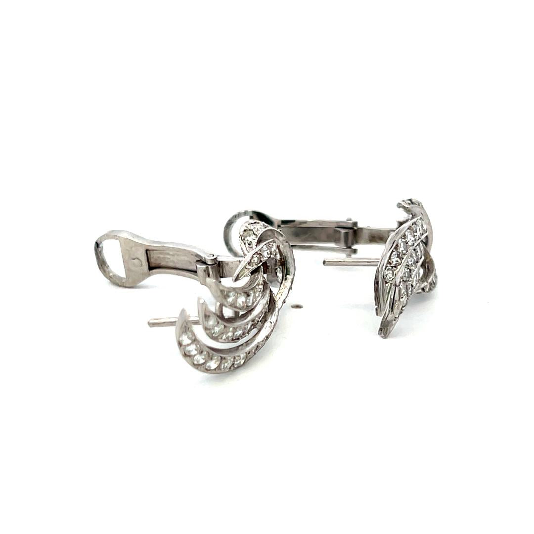 1.50 Carat Circular Brilliant Cut I VS Diamond Platinum Clip On Earrings