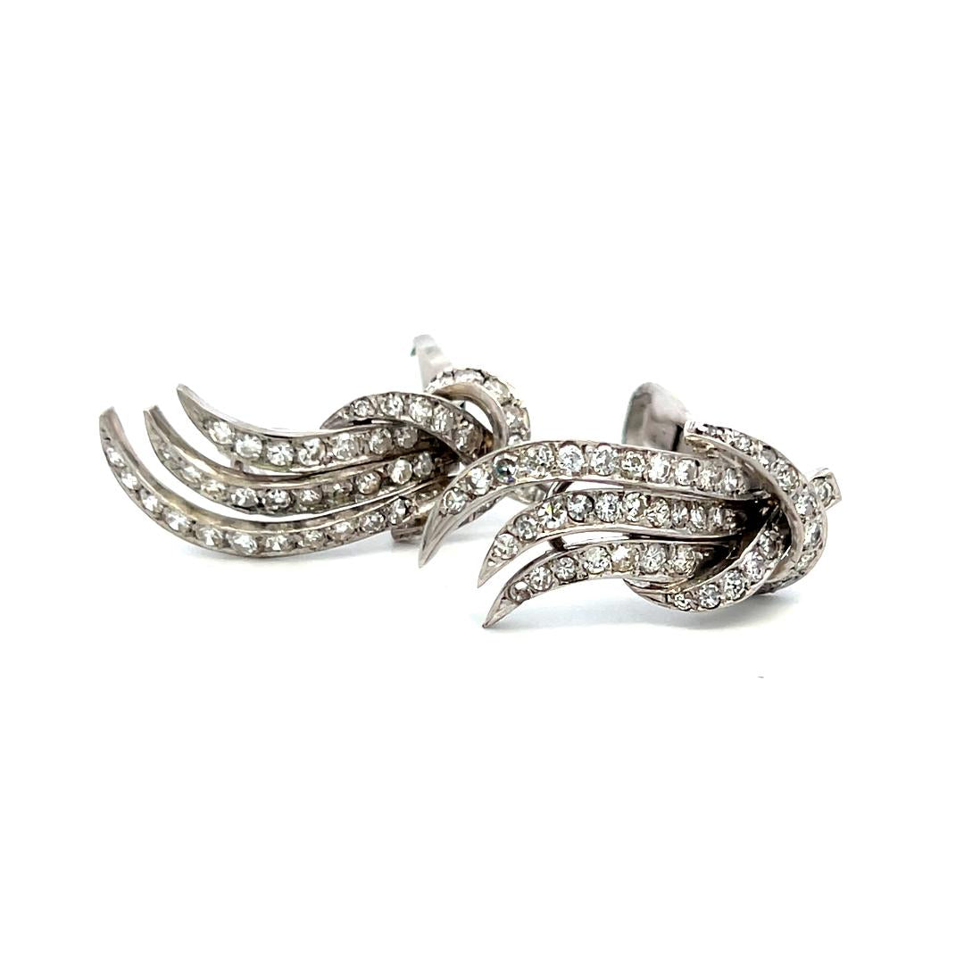 1.50 Carat Circular Brilliant Cut I VS Diamond Platinum Clip On Earrings