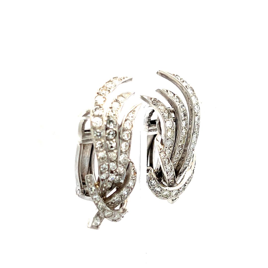 1.50 Carat Circular Brilliant Cut I VS Diamond Platinum Clip On Earrings